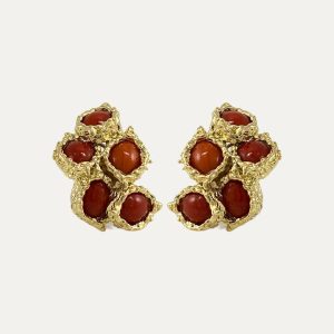 Brincos Chaumet em ouro e coral