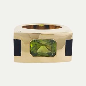 Anel Art Deco em Ouro e Peridoto