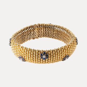 Diamonds and sapphires gold bracelet