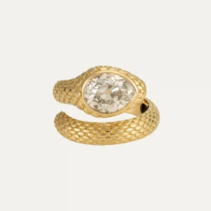 Anel serpente em ouro e diamante