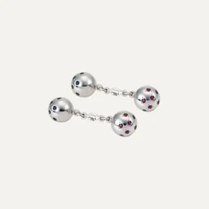 Chaumet cufflinks in gold, rubies and sapphires