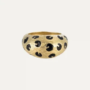 Gold and enamel, Fred Leopard ring