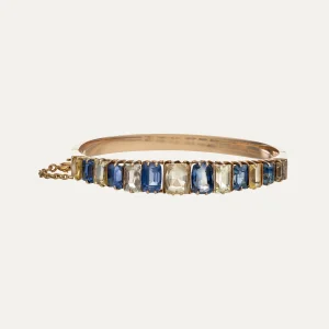 Bracelet in gold, with blue and yellow sapphires
