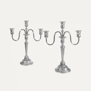 Mario Buccellati three-light candelabra in silver, Italy, 1920–1930