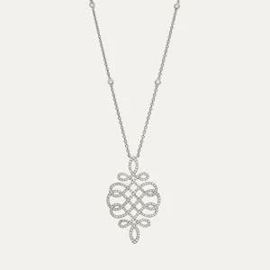 Colar com pendente, Messika Promise, em ouro branco e brilhantes
