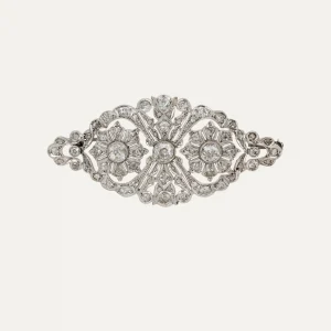 Pregadeira Art-Deco de platina com diamantes