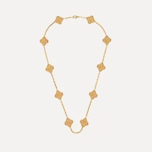 Colar Van Cleef & Arpels Alhambra em ouro amarelo com 10 motivos