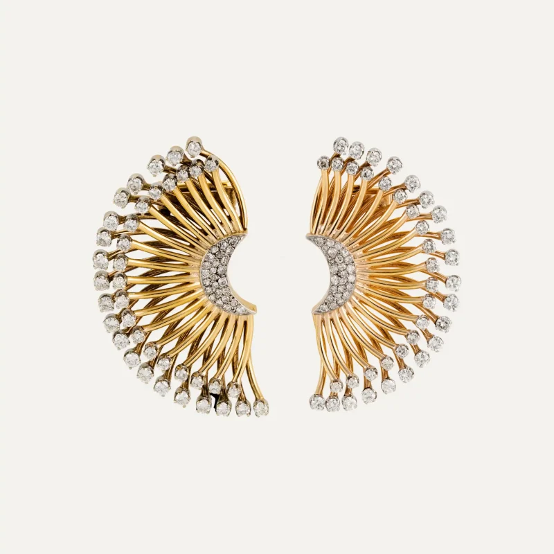 9004927 Yellow Pink White Gold Diamond Brooch